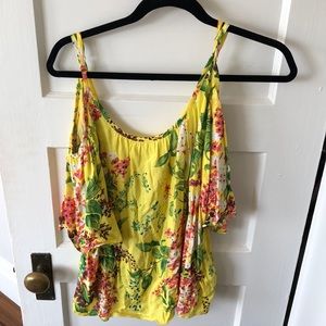 Plenty by Tracy Reese floral cold shoulder blouse